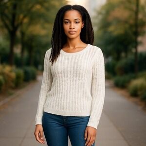 ANA Open Knit‎ Sweater Size XL Open Knit Boho Basic Capsule Everyday Casual